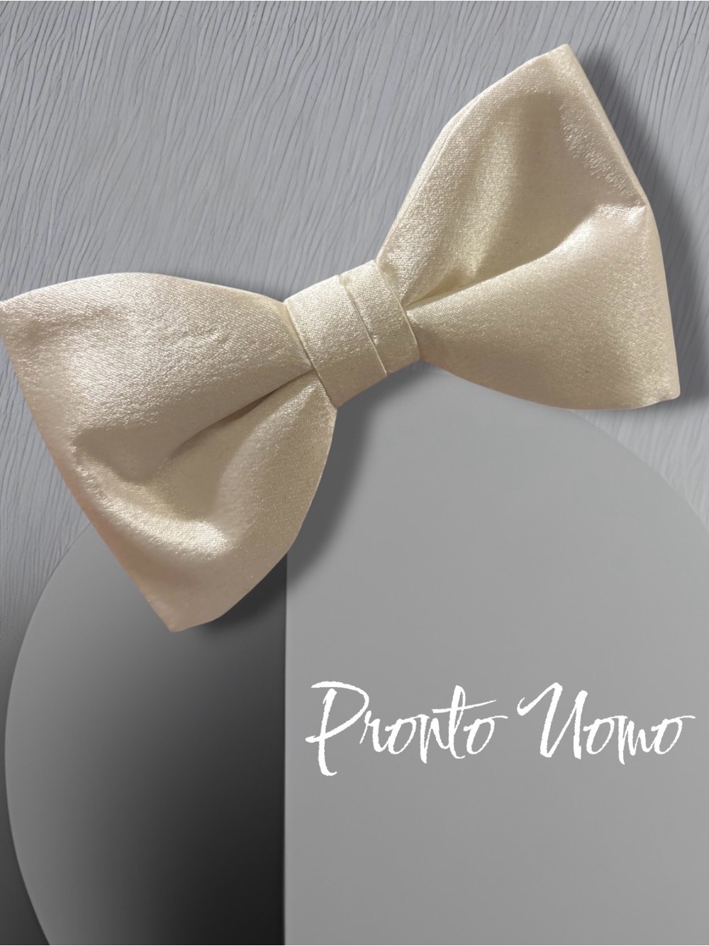 NWT Pronto Uomo Ivory 100% Silk Pre-Tied Bow Tie Men's Wearhouse